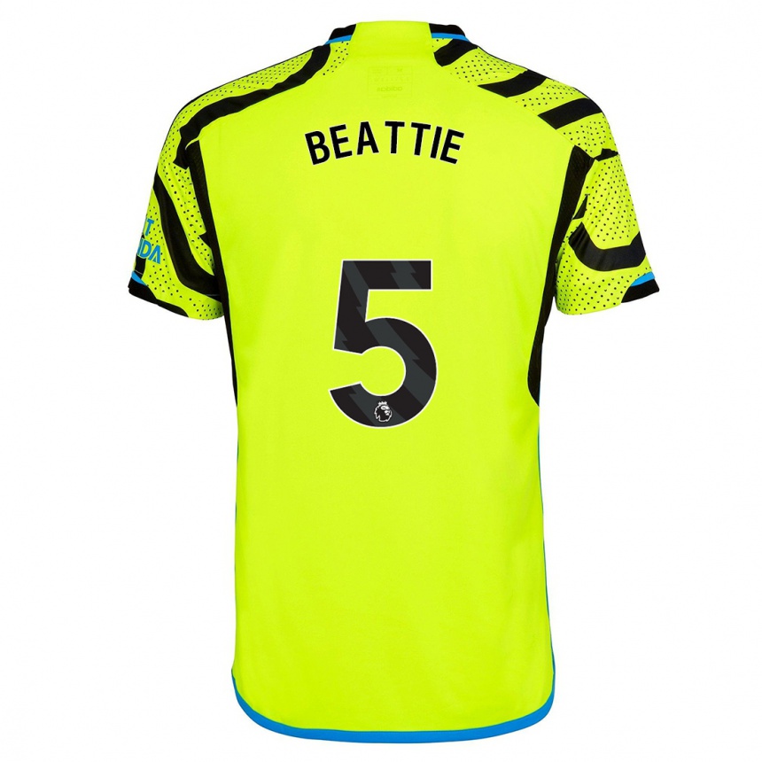 Niño Fútbol Camiseta Jen Beattie #5 Amarillo 2ª Equipación 2023/24