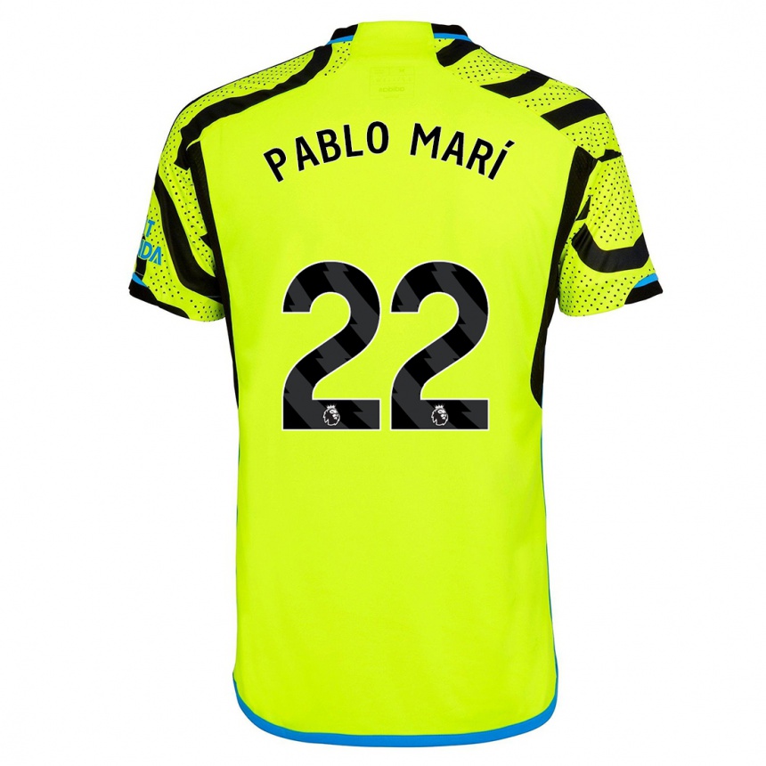 Niño Fútbol Camiseta Pablo Mari #22 Amarillo 2ª Equipación 2023/24