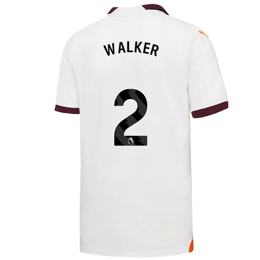 Niño Fútbol Camiseta Kyle Walker #2 Blanco 2ª Equipación 2023/24