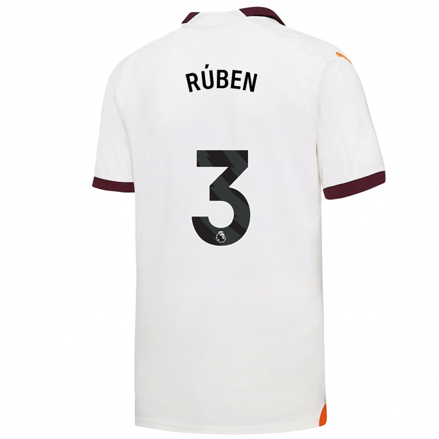 Niño Fútbol Camiseta Ruben Dias #3 Blanco 2ª Equipación 2023/24