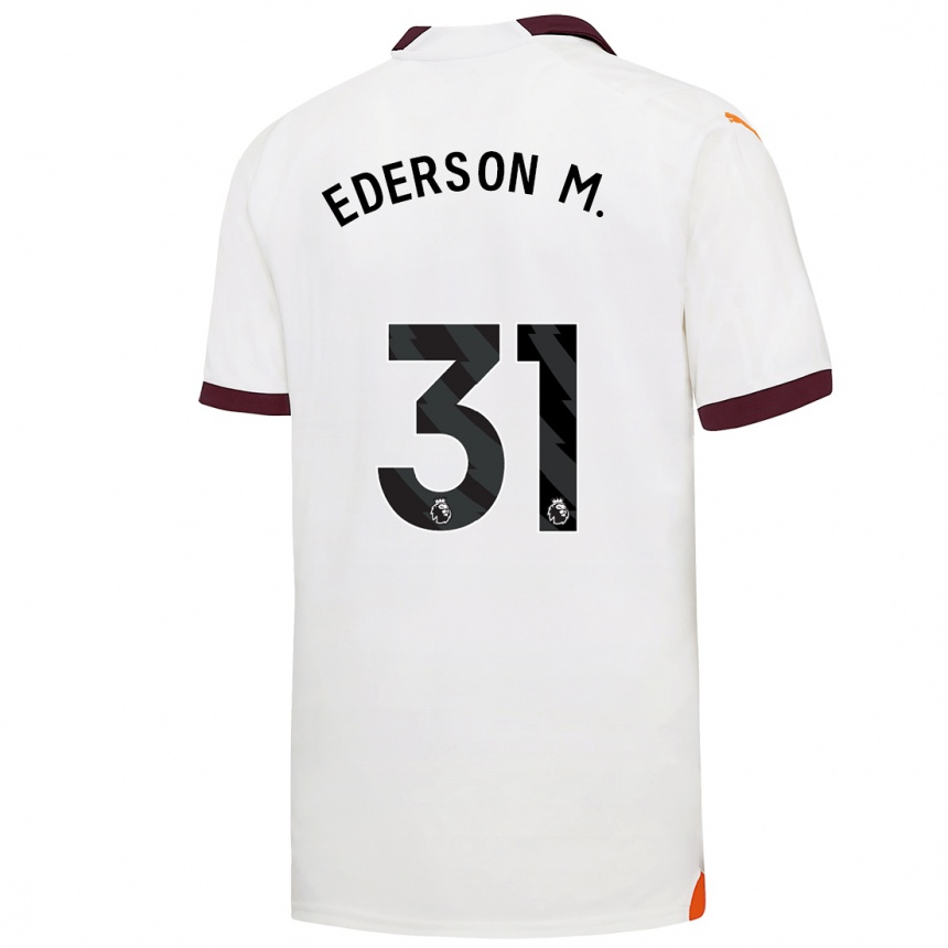 Niño Fútbol Camiseta Ederson Moraes #31 Blanco 2ª Equipación 2023/24