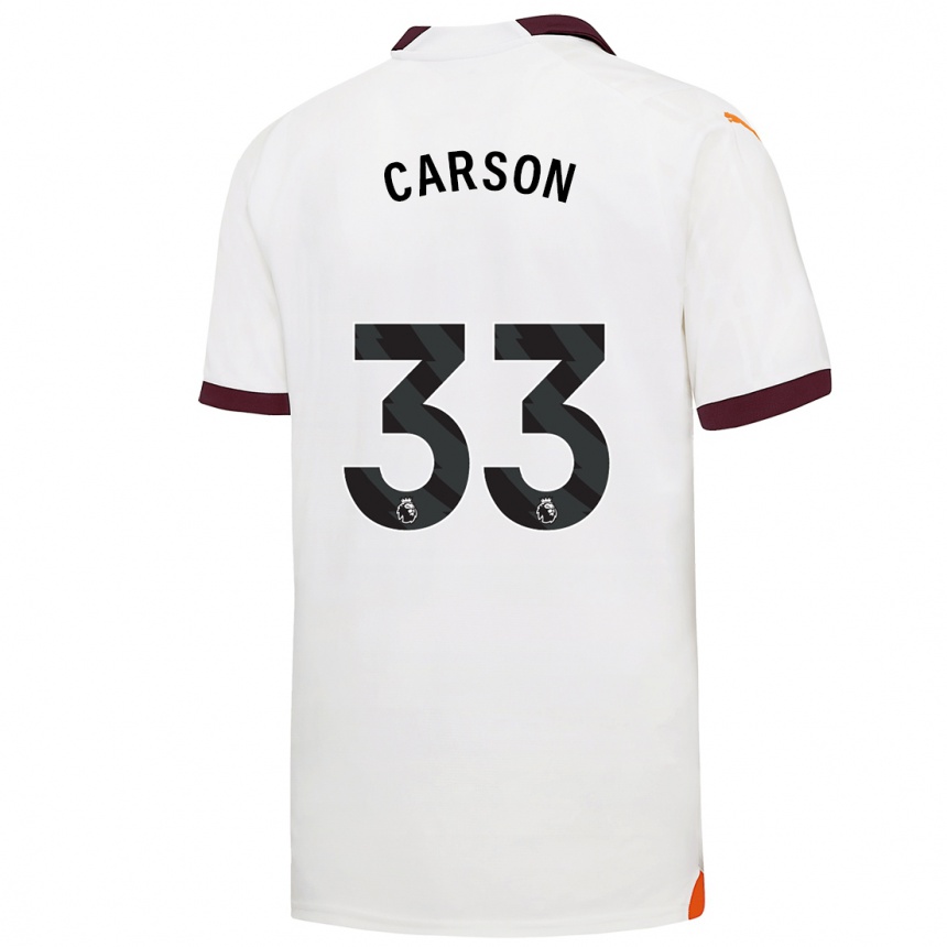 Niño Fútbol Camiseta Scott Carson #33 Blanco 2ª Equipación 2023/24