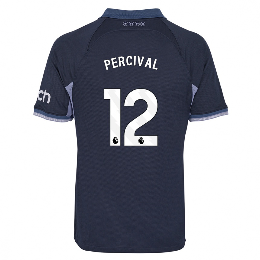 Niño Fútbol Camiseta Ria Percival #12 Azul Oscuro 2ª Equipación 2023/24