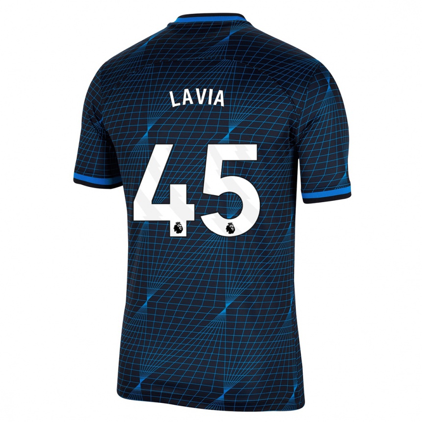 Niño Fútbol Camiseta Roméo Lavia #45 Azul Oscuro 2ª Equipación 2023/24