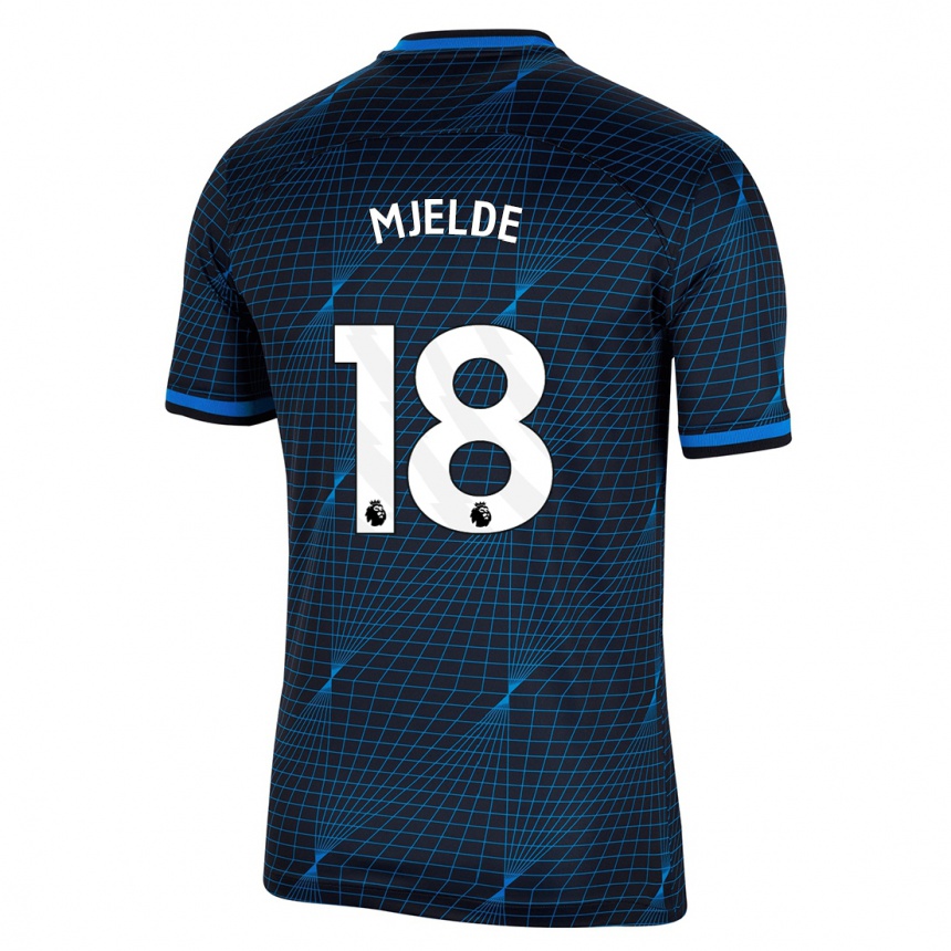 Niño Fútbol Camiseta Maren Mjelde #18 Azul Oscuro 2ª Equipación 2023/24