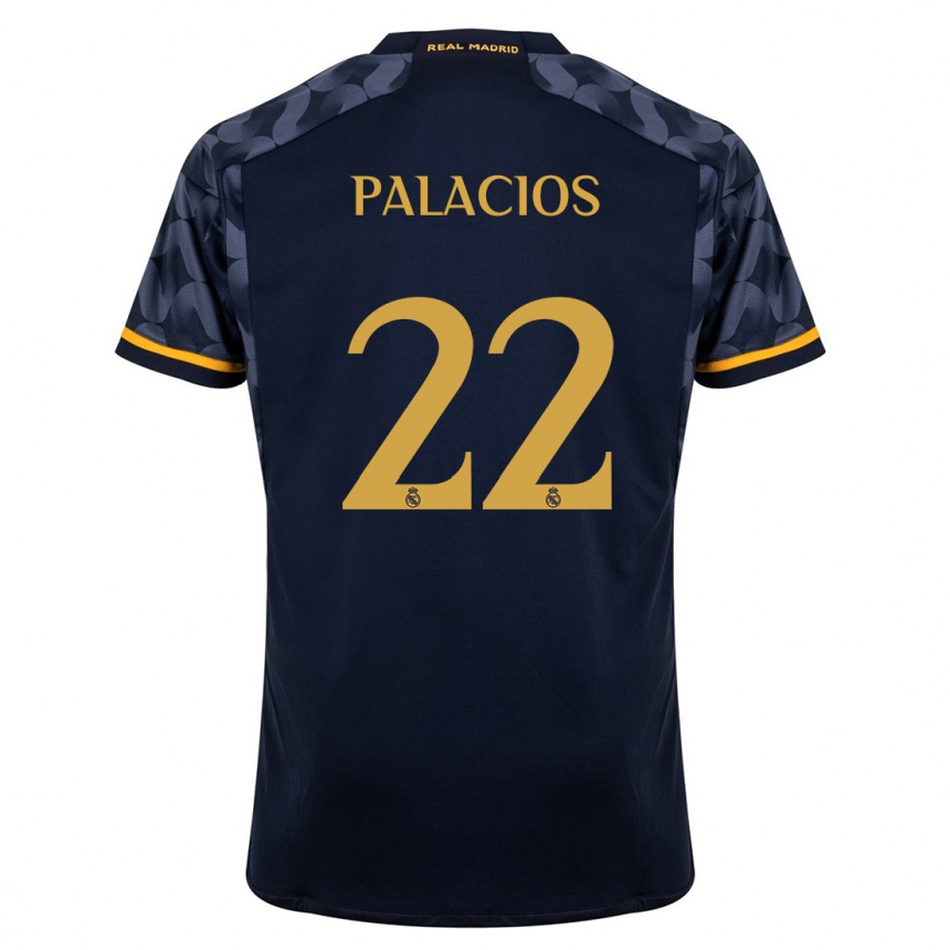 Niño Fútbol Camiseta Cesar Palacios #22 Azul Oscuro 2ª Equipación 2023/24