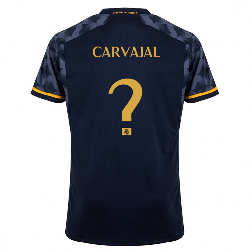 Niño Fútbol Camiseta Angel Carvajal #0 Azul Oscuro 2ª Equipación 2023/24