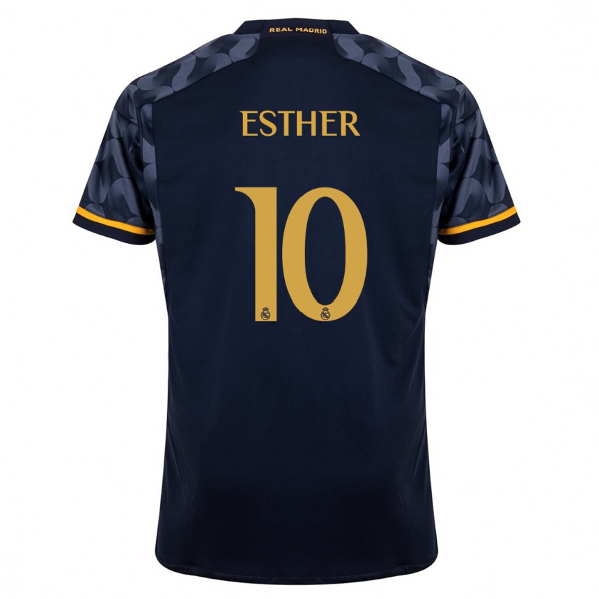 Niño Fútbol Camiseta Esther Gonzalez #10 Azul Oscuro 2ª Equipación 2023/24