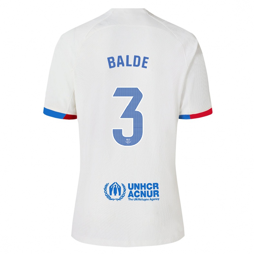 Niño Fútbol Camiseta Alejandro Balde #3 Blanco 2ª Equipación 2023/24