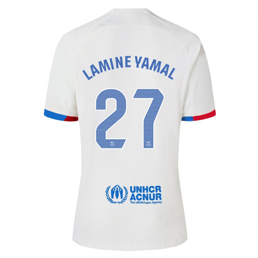 Niño Fútbol Camiseta Lamine Yamal #27 Blanco 2ª Equipación 2023/24