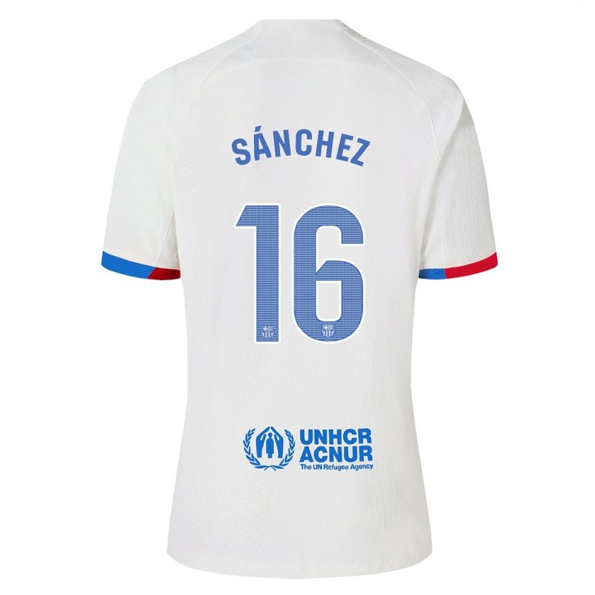 Niño Fútbol Camiseta Edu Sánchez #16 Blanco 2ª Equipación 2023/24