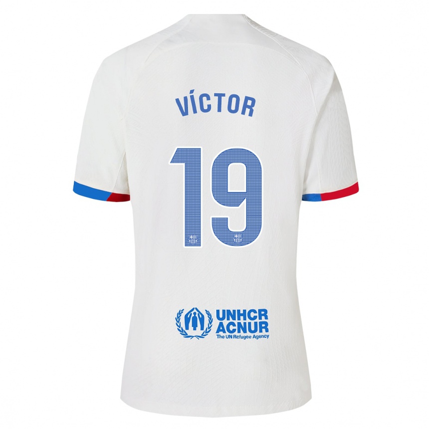 Niño Fútbol Camiseta Pau Víctor #19 Blanco 2ª Equipación 2023/24