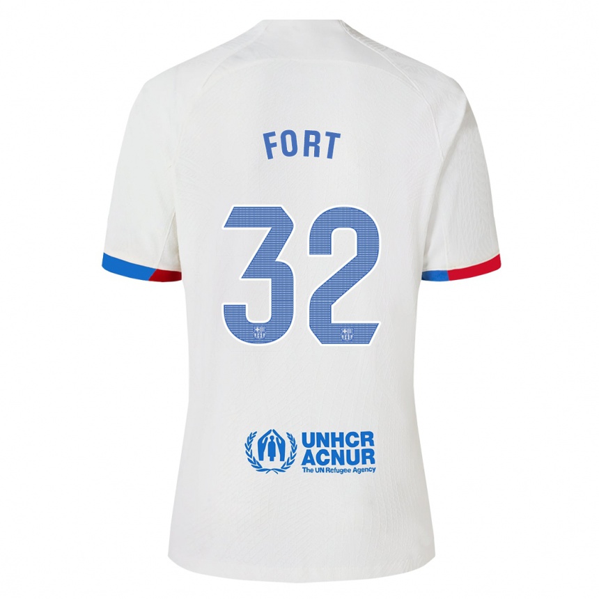 Niño Fútbol Camiseta Héctor Fort #32 Blanco 2ª Equipación 2023/24