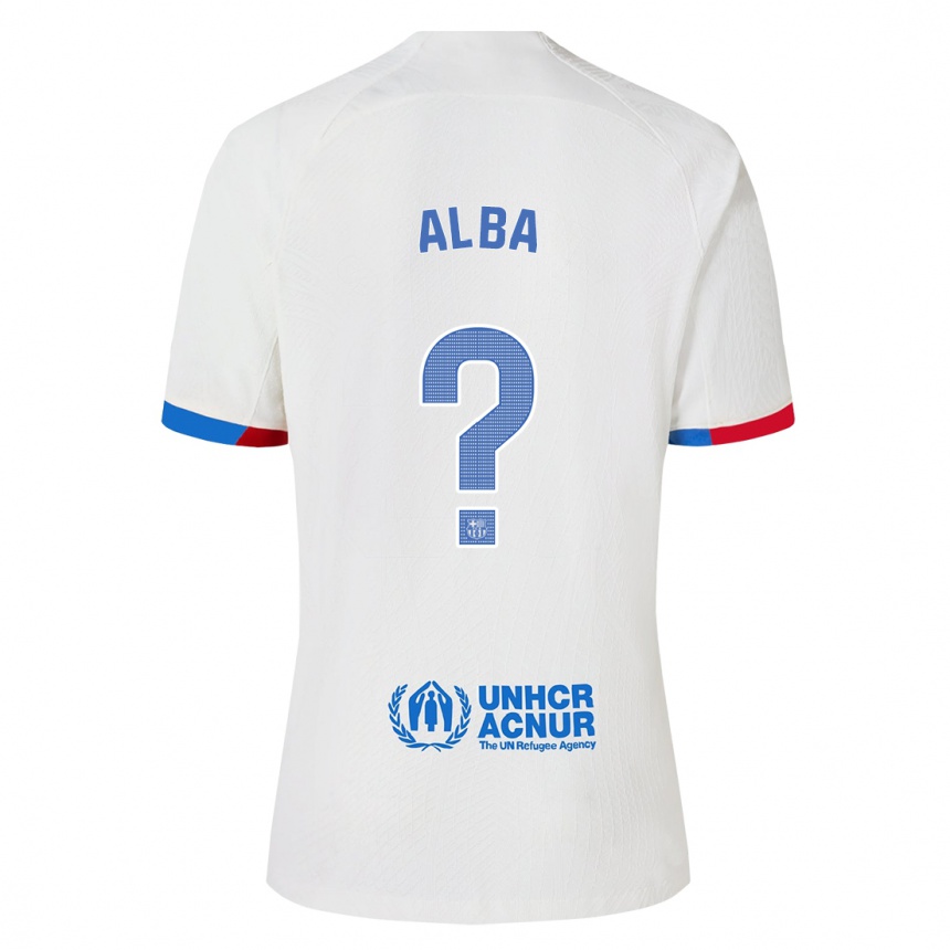 Niño Fútbol Camiseta Javi Alba #0 Blanco 2ª Equipación 2023/24