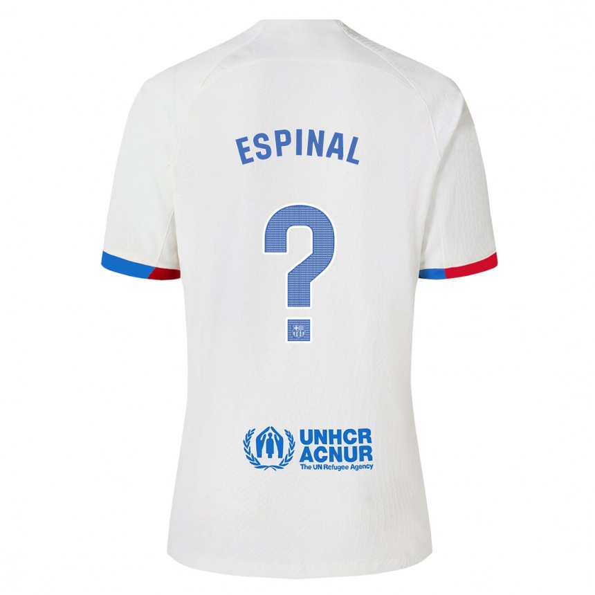 Niño Fútbol Camiseta Jorge Espinal #0 Blanco 2ª Equipación 2023/24