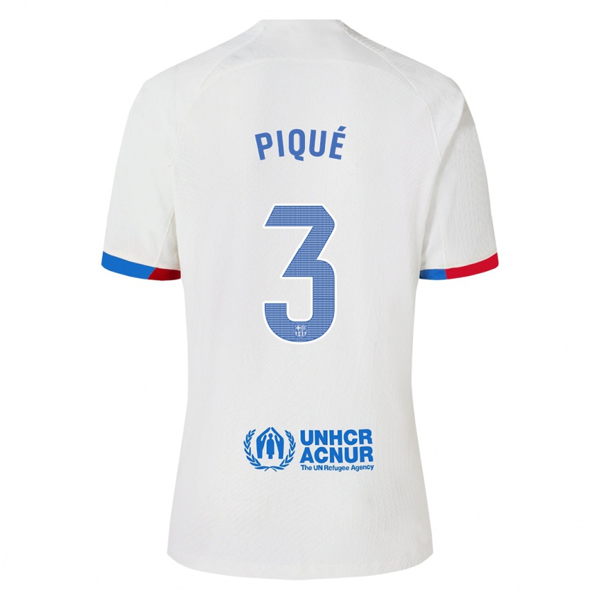 Niño Fútbol Camiseta Gerard Piqué #3 Blanco 2ª Equipación 2023/24