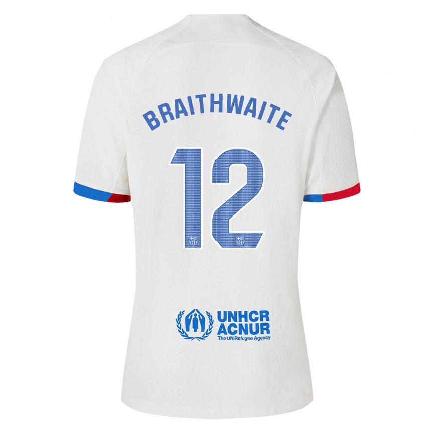 Niño Fútbol Camiseta Martin Braithwaite #12 Blanco 2ª Equipación 2023/24