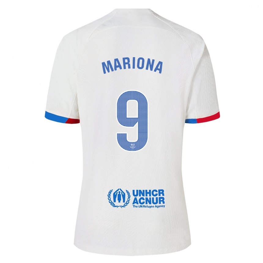 Niño Fútbol Camiseta Mariona Caldentey #9 Blanco 2ª Equipación 2023/24