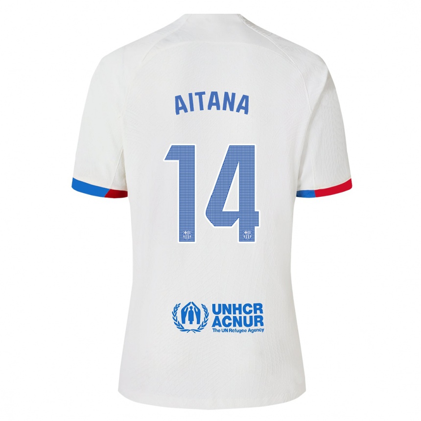 Niño Fútbol Camiseta Aitana Bonmati #14 Blanco 2ª Equipación 2023/24