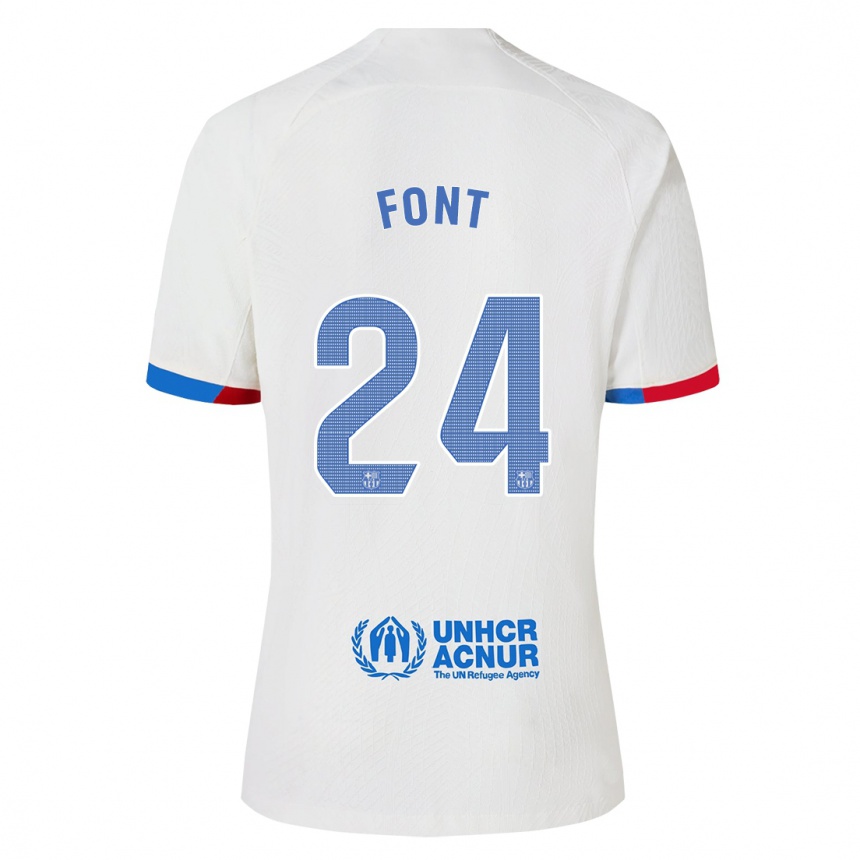 Niño Fútbol Camiseta Gemma Font #24 Blanco 2ª Equipación 2023/24