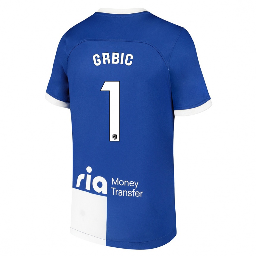 Niño Fútbol Camiseta Ivo Grbic #1 Azul Blanco 2ª Equipación 2023/24