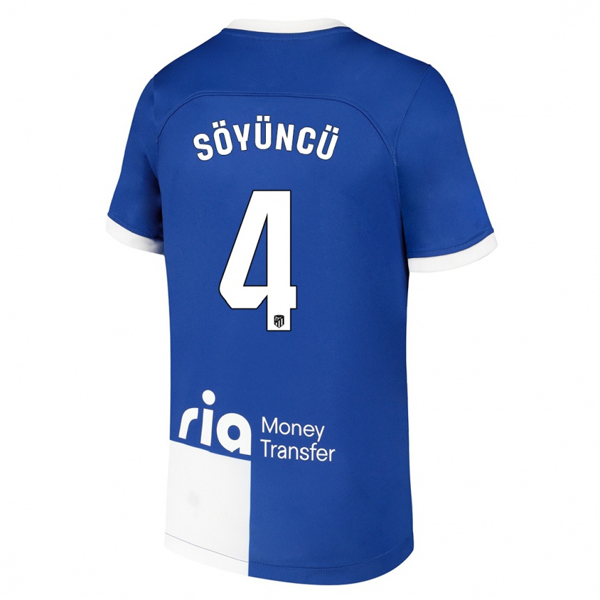 Niño Fútbol Camiseta Caglar Söyüncü #4 Azul Blanco 2ª Equipación 2023/24