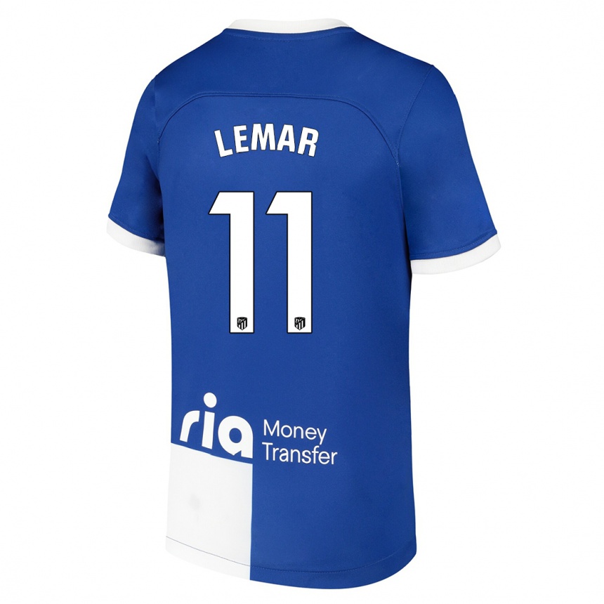 Niño Fútbol Camiseta Thomas Lemar #11 Azul Blanco 2ª Equipación 2023/24