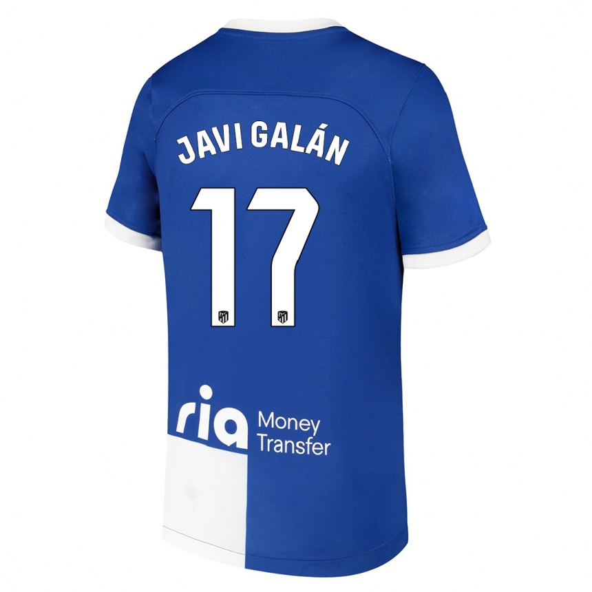 Niño Fútbol Camiseta Javi Galán #17 Azul Blanco 2ª Equipación 2023/24