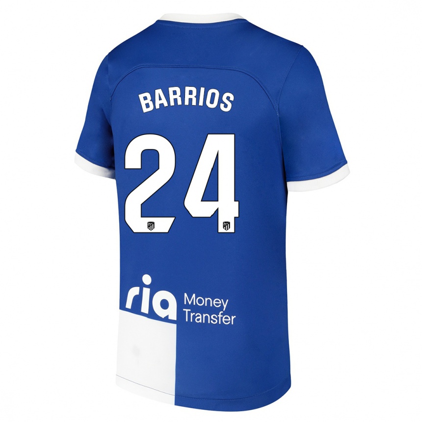 Niño Fútbol Camiseta Pablo Barrios #24 Azul Blanco 2ª Equipación 2023/24