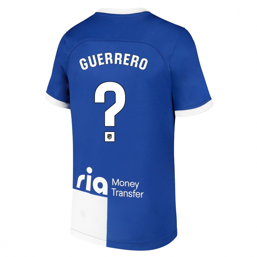 Niño Fútbol Camiseta Sergio Guerrero #0 Azul Blanco 2ª Equipación 2023/24