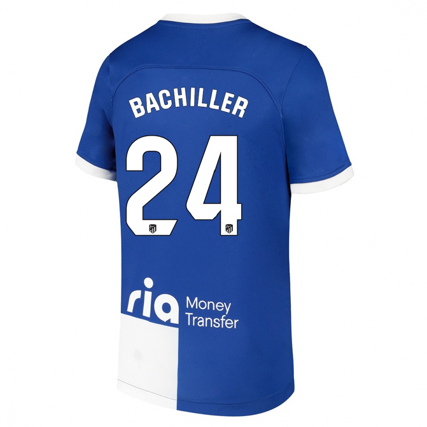 Niño Fútbol Camiseta Iker Bachiller #24 Azul Blanco 2ª Equipación 2023/24