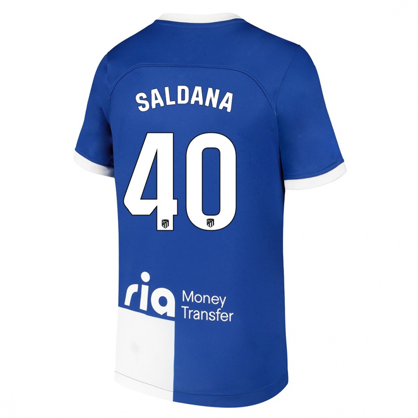 Niño Fútbol Camiseta Jose Saldana #40 Azul Blanco 2ª Equipación 2023/24