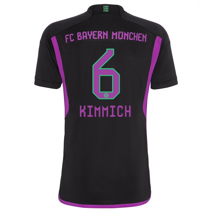 Niño Fútbol Camiseta Joshua Kimmich #6 Negro 2ª Equipación 2023/24