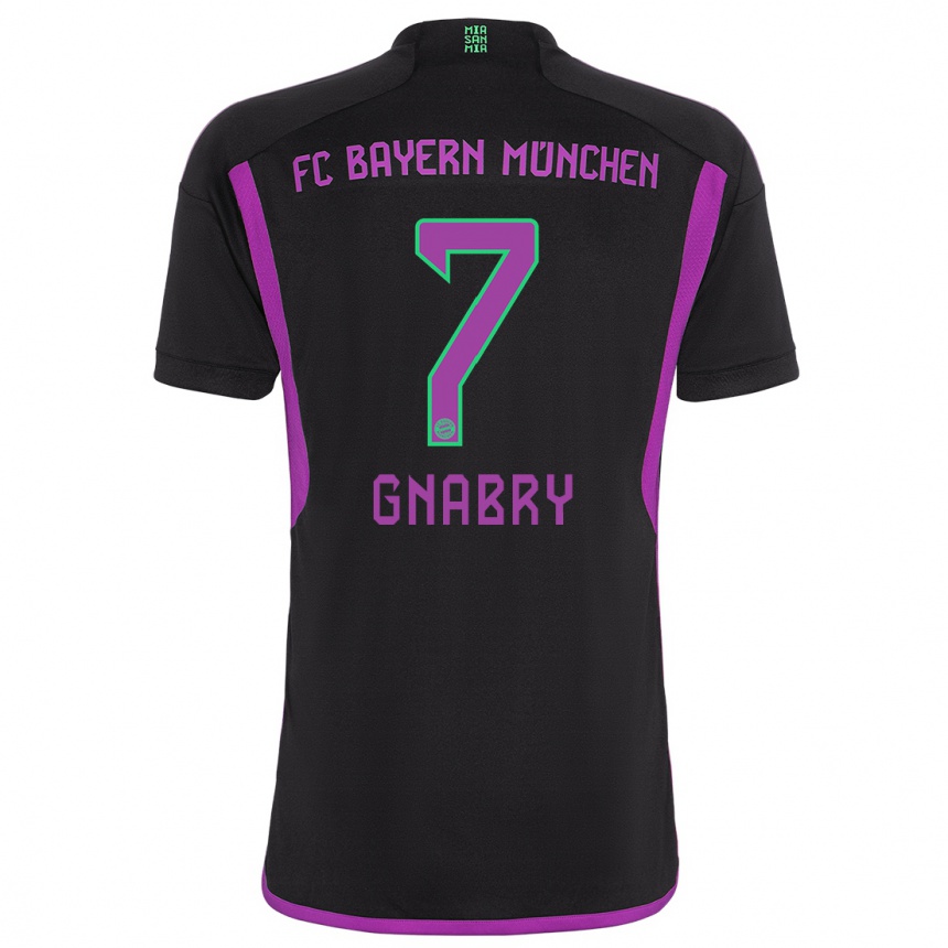 Niño Fútbol Camiseta Serge Gnabry #7 Negro 2ª Equipación 2023/24