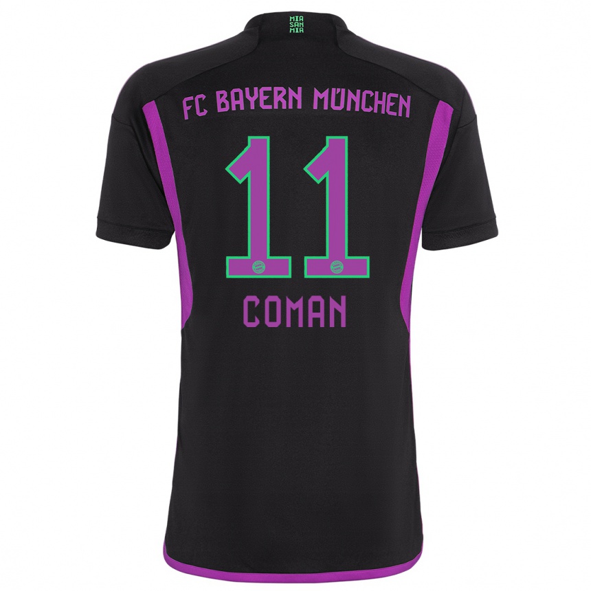 Niño Fútbol Camiseta Kingsley Coman #11 Negro 2ª Equipación 2023/24