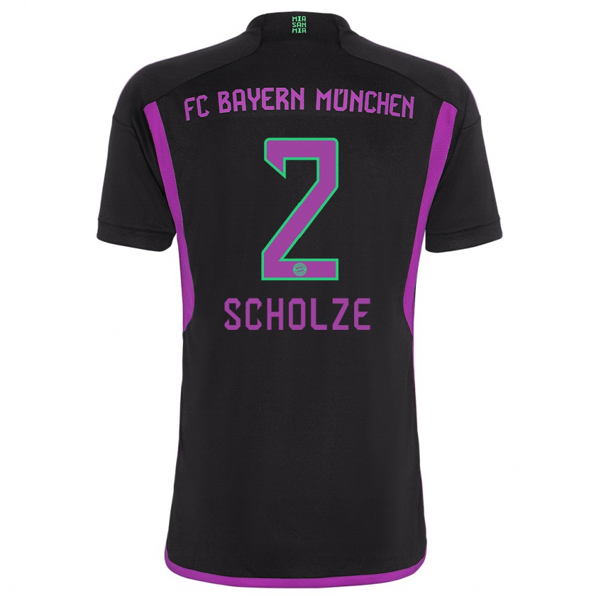 Niño Fútbol Camiseta Max Scholze #2 Negro 2ª Equipación 2023/24