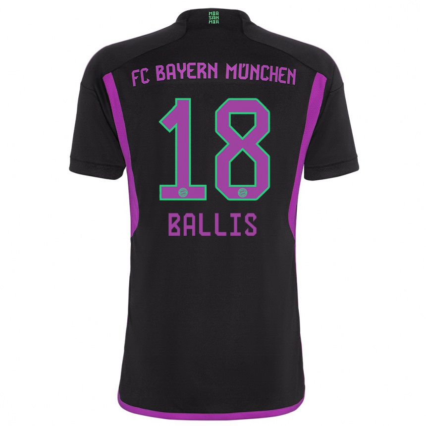 Niño Fútbol Camiseta Benjamin Ballis #18 Negro 2ª Equipación 2023/24