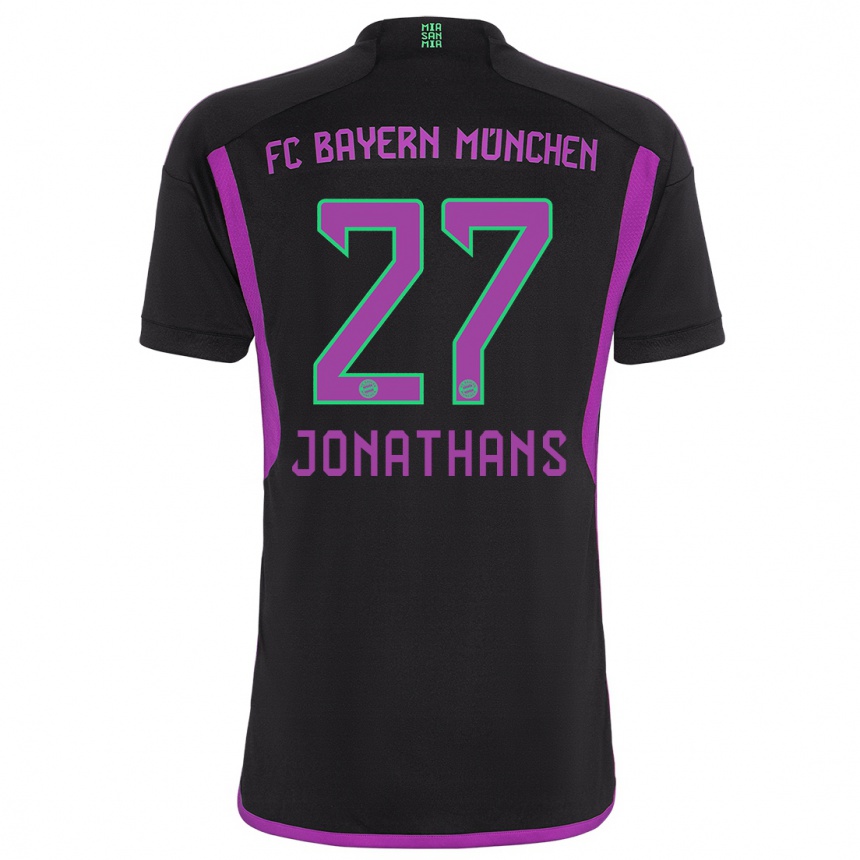 Niño Fútbol Camiseta David Jonathans #27 Negro 2ª Equipación 2023/24