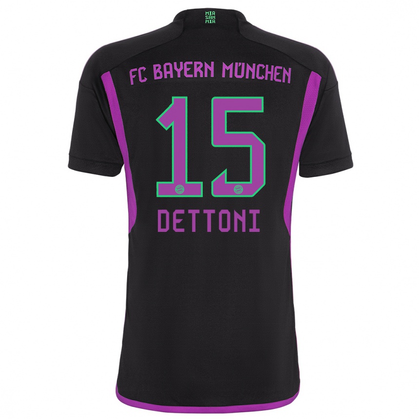 Niño Fútbol Camiseta Grayson Dettoni #15 Negro 2ª Equipación 2023/24