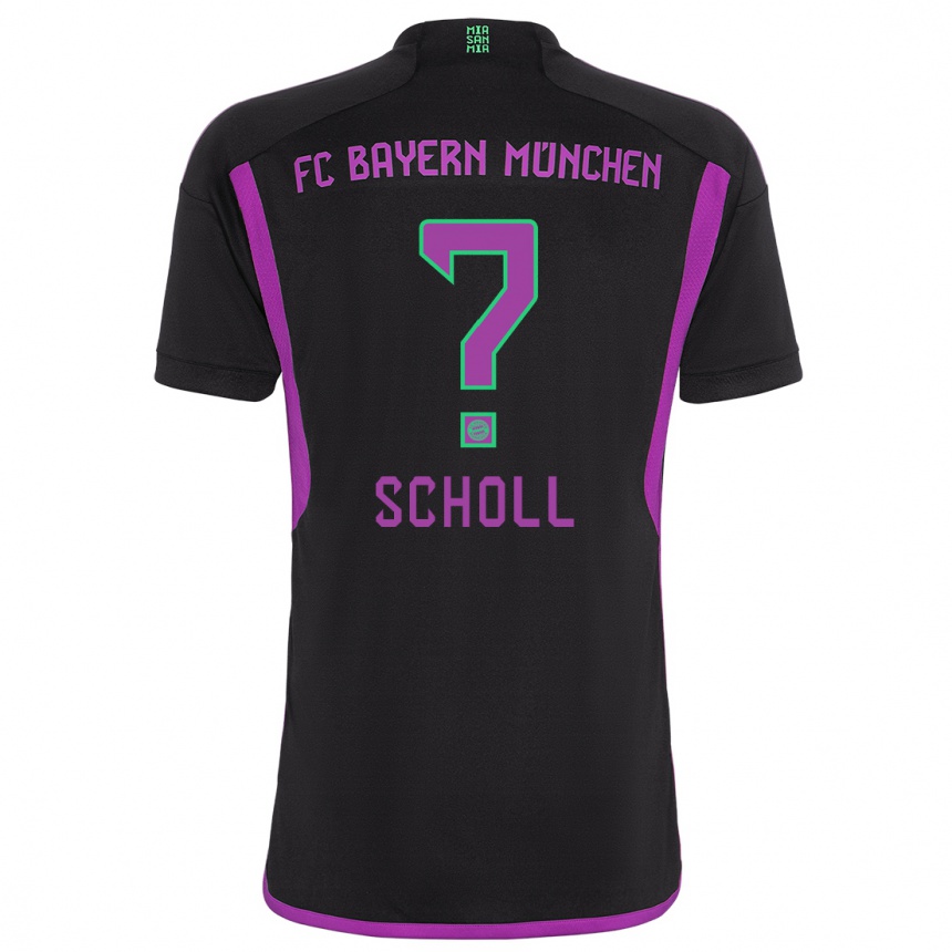 Niño Fútbol Camiseta Paul Scholl #0 Negro 2ª Equipación 2023/24