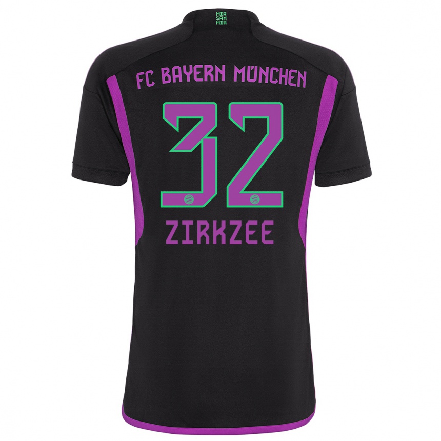 Niño Fútbol Camiseta Joshua Zirkzee #32 Negro 2ª Equipación 2023/24