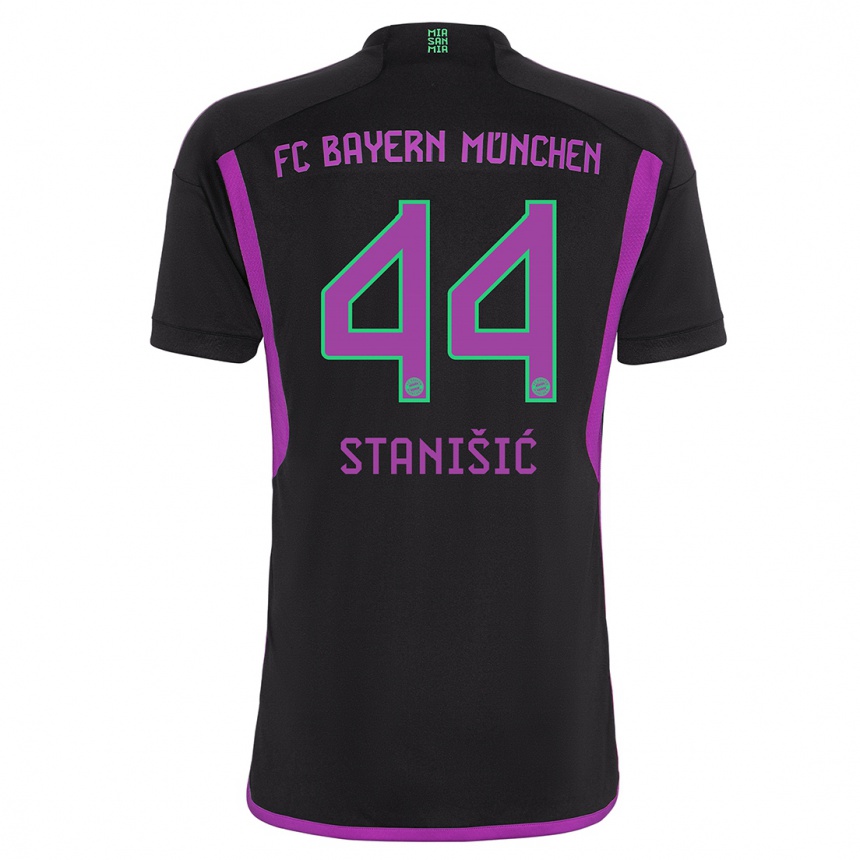 Niño Fútbol Camiseta Josip Stanisic #44 Negro 2ª Equipación 2023/24