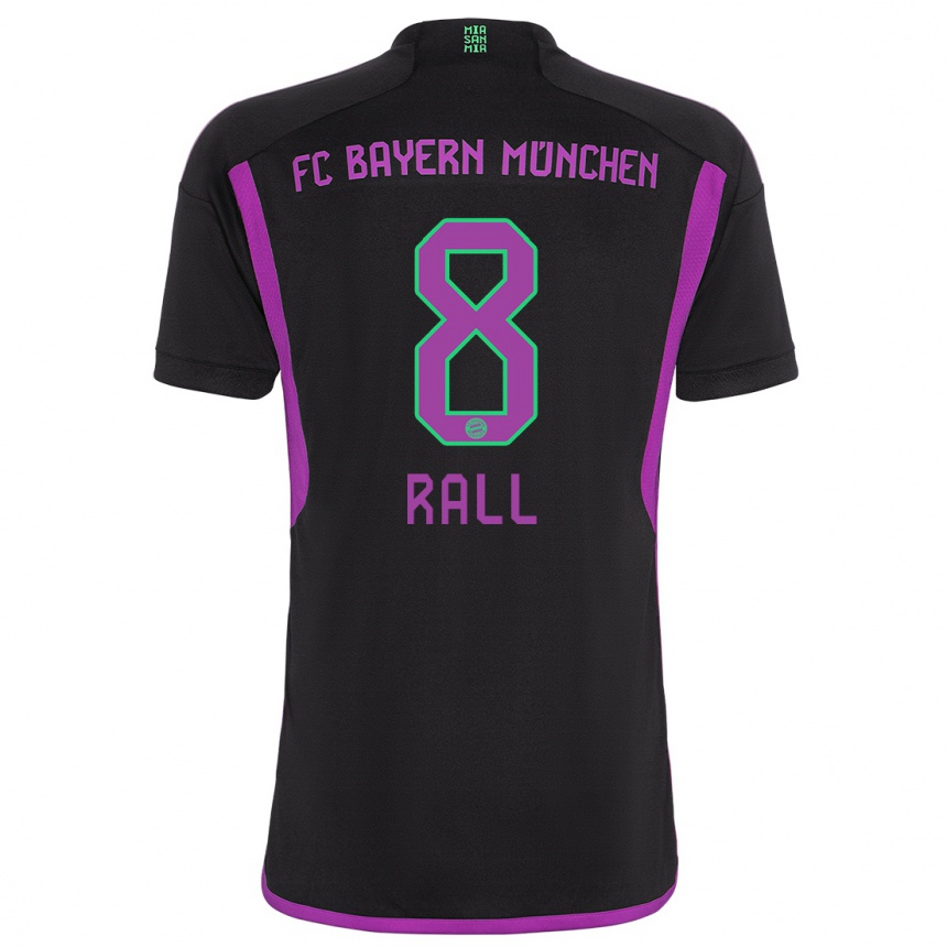 Niño Fútbol Camiseta Maximiliane Rall #8 Negro 2ª Equipación 2023/24