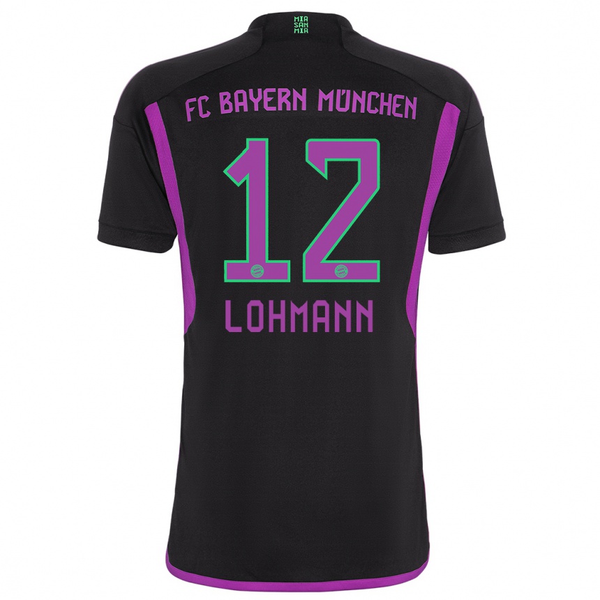 Niño Fútbol Camiseta Sydney Lohmann #12 Negro 2ª Equipación 2023/24