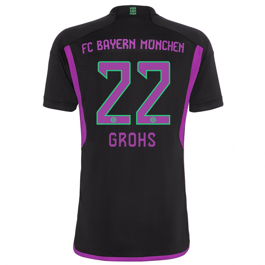 Niño Fútbol Camiseta Maria Luisa Grohs #22 Negro 2ª Equipación 2023/24