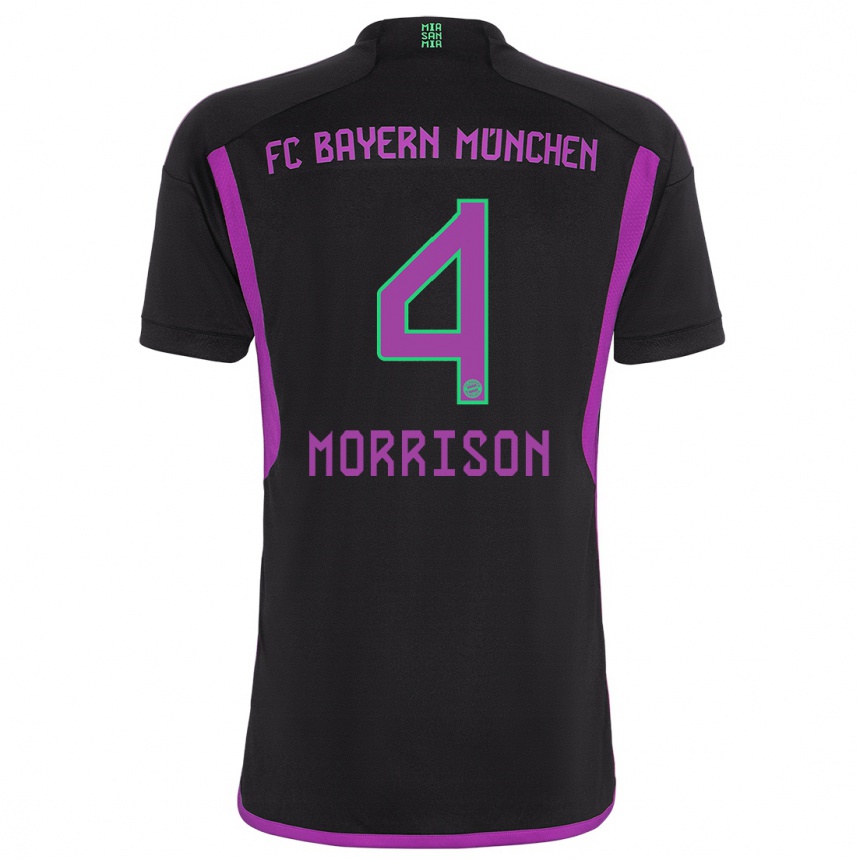 Niño Fútbol Camiseta Liam Morrison #4 Negro 2ª Equipación 2023/24