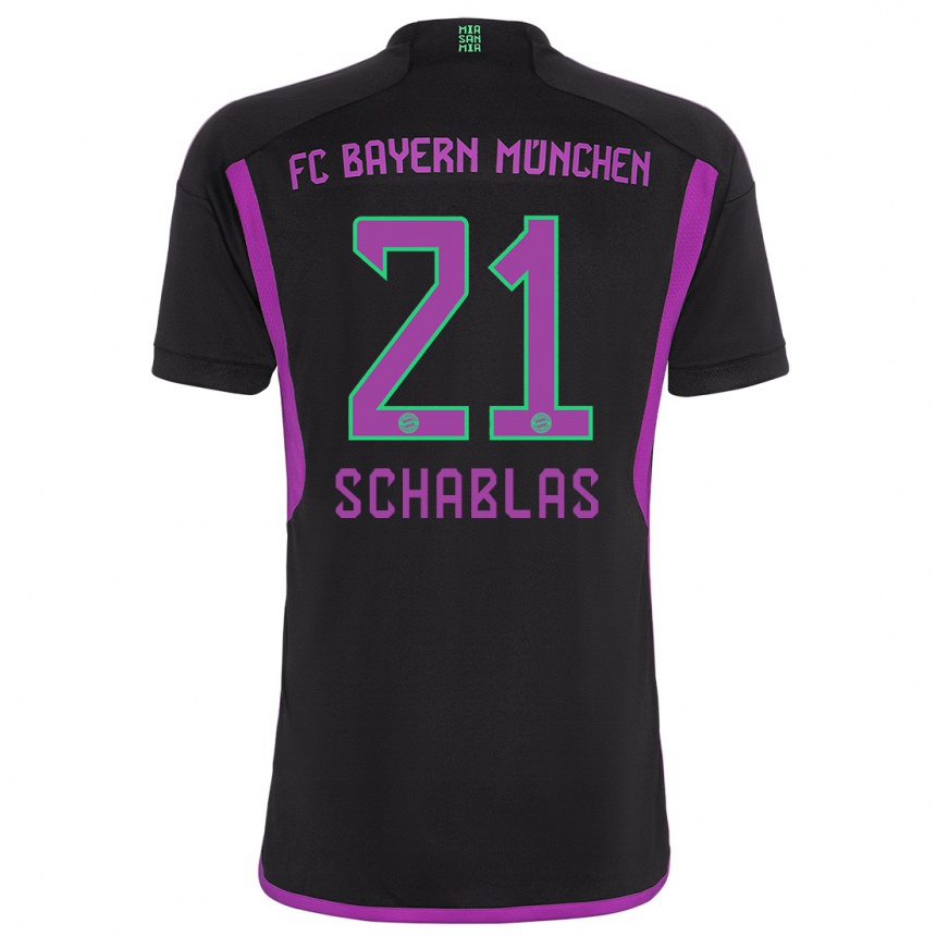 Niño Fútbol Camiseta Matteo Schablas #21 Negro 2ª Equipación 2023/24