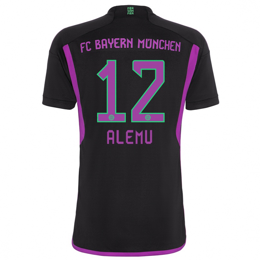 Niño Fútbol Camiseta Liul Alemu #12 Negro 2ª Equipación 2023/24