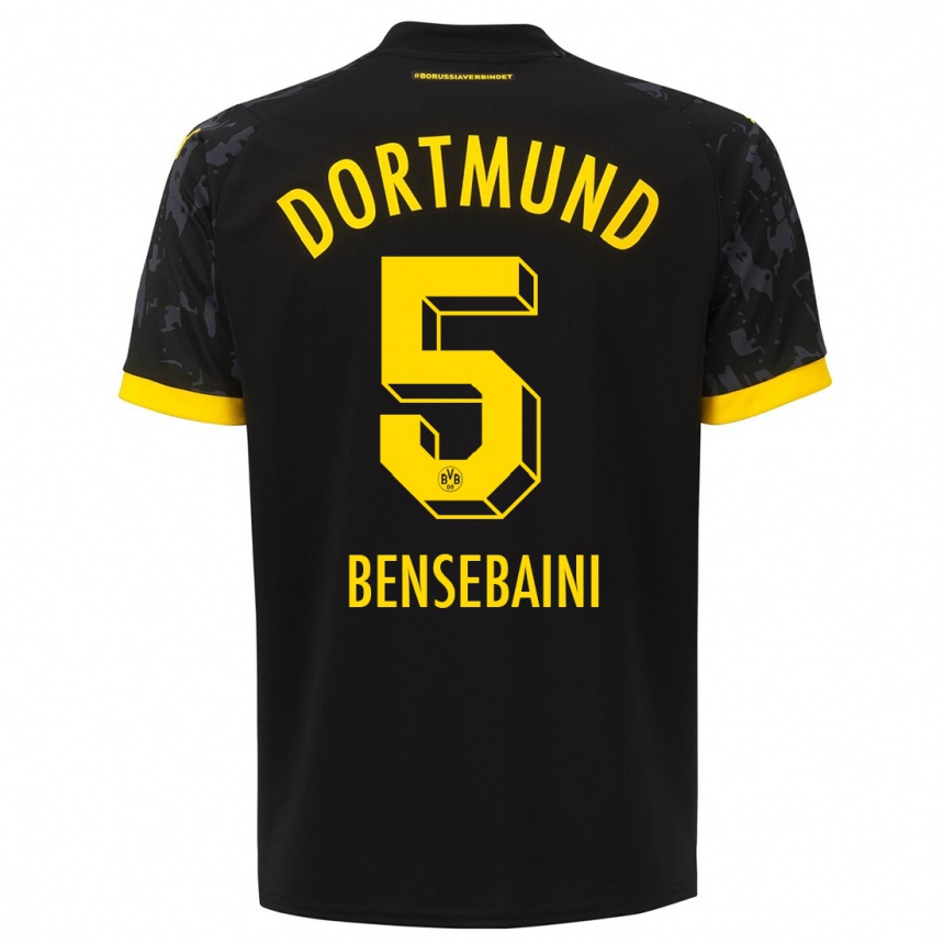 Niño Fútbol Camiseta Ramy Bensebaini #5 Negro 2ª Equipación 2023/24