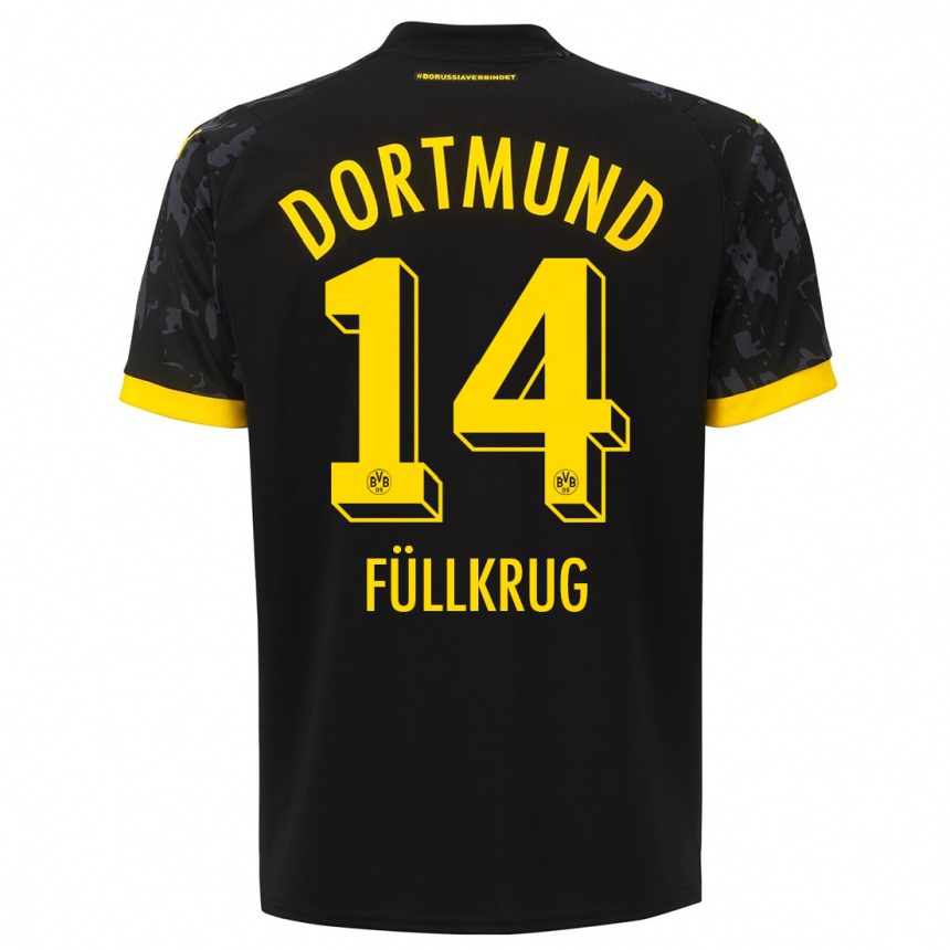 Niño Fútbol Camiseta Niclas Füllkrug #14 Negro 2ª Equipación 2023/24